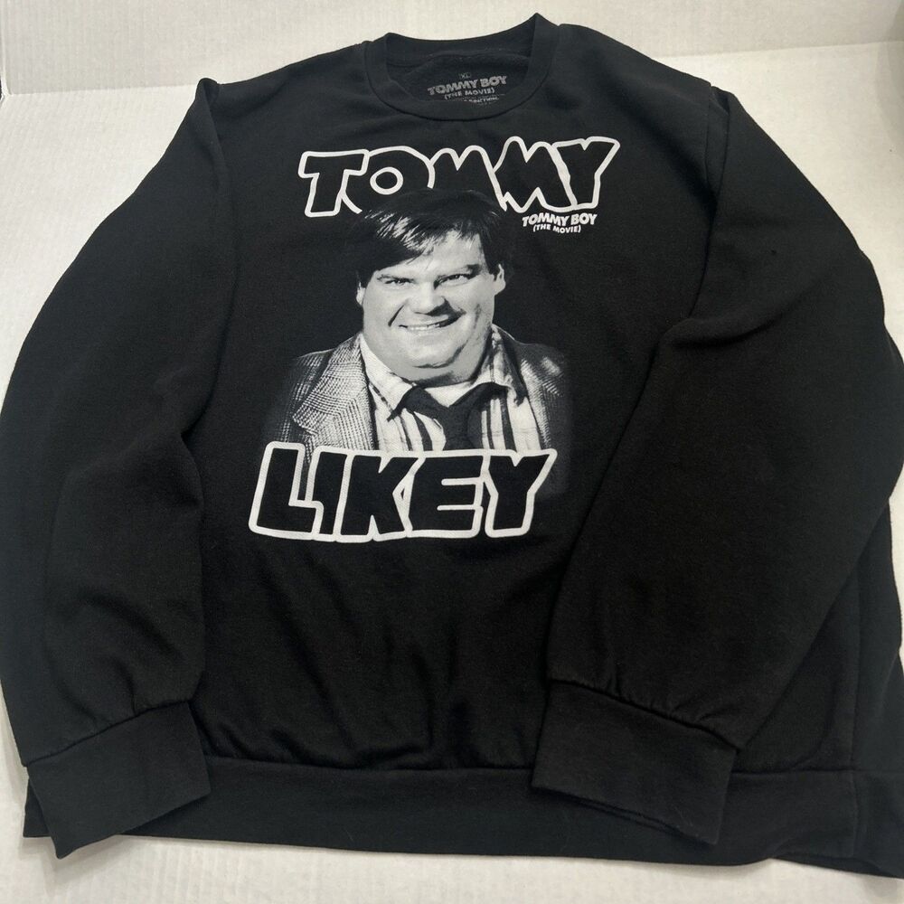 Tommy Boy Movie Men’s XL TOMMY LIKEY Chris Farley Black Sweatshirt